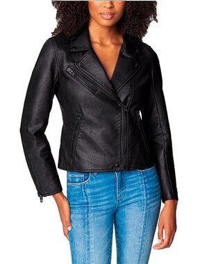 Onyx Medium Vegan Leather Motorcycle Jacket - Stylish & Trendy Women's Outerwear